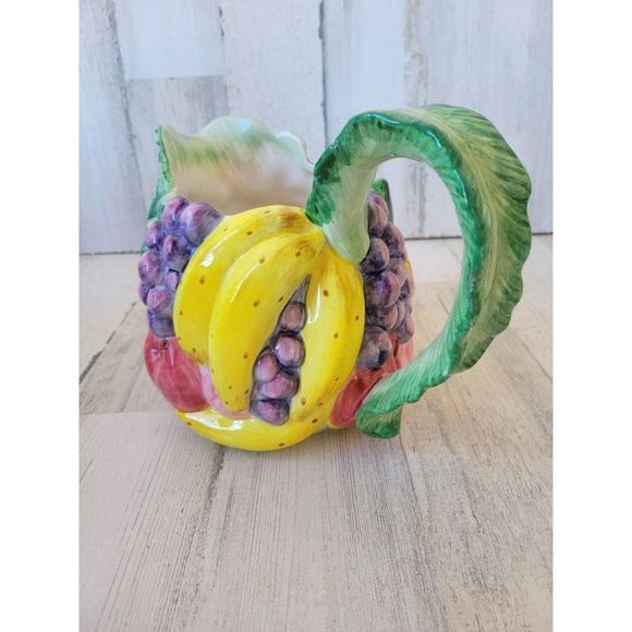 Fitz Floyd Calypso tropical banana fruit pitcher jug 1.5 quart vintage 1988 - Picture 2 of 9